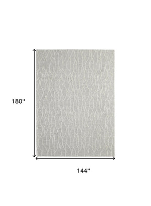 HomeRoots 12'' Gray and Black Wool Abstract Hand-Tufted Area Rug for Modern Homes - Durable, Stylish, and Cozy 12' X 15' 565888