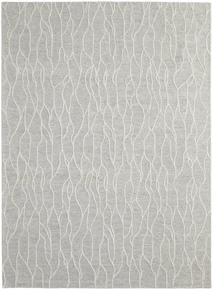 HomeRoots 12'' Gray and Black Wool Abstract Hand-Tufted Area Rug for Modern Homes - Durable, Stylish, and Cozy 12' X 15' 565888