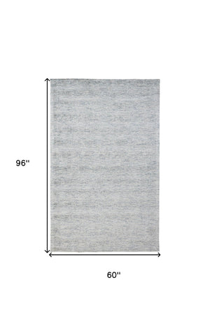 HomeRoots 5' X 8' Abstract Hand-Woven Area Rug - Artisan Crafted, Durable, and Stylish for Any Living Space Blue 565891
