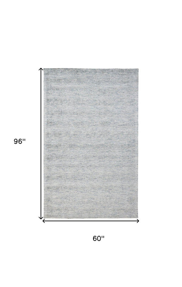 HomeRoots 5' X 8' Abstract Hand-Woven Area Rug - Artisan Crafted, Durable, and Stylish for Any Living Space Blue 565891