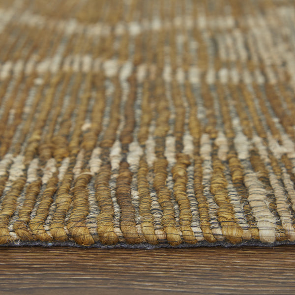 Homeroots 4' X 6' Tan And Ivory Geometric Hand Woven Area Rug Gray Jute 565893