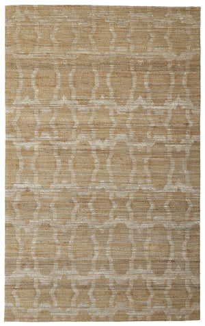 Homeroots 4' X 6' Tan And Ivory Geometric Hand Woven Area Rug Gray Jute 565893
