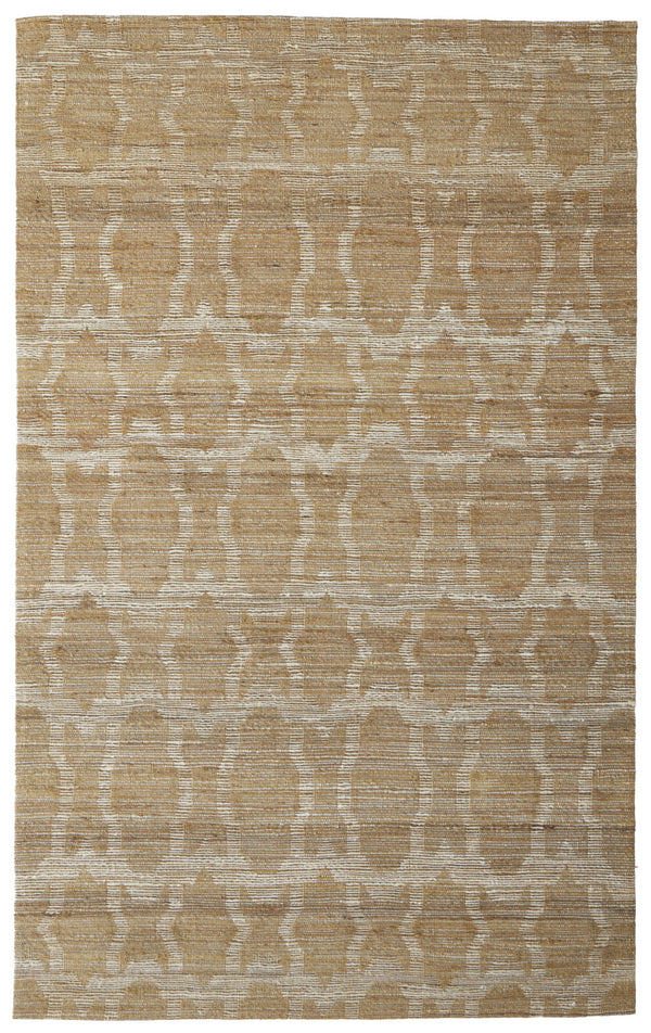 Homeroots 4' X 6' Tan And Ivory Geometric Hand Woven Area Rug Gray Jute 565893