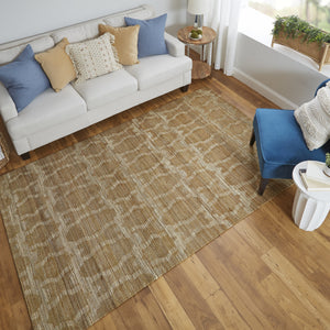 Homeroots 5' X 8' Tan And Ivory Geometric Hand Woven Area Rug Gray Jute 565894