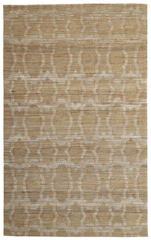 Homeroots 5' X 8' Tan And Ivory Geometric Hand Woven Area Rug Gray Jute 565894