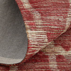 Homeroots 5' X 8' Red And Tan Geometric Hand Woven Area Rug Red Jute 565896