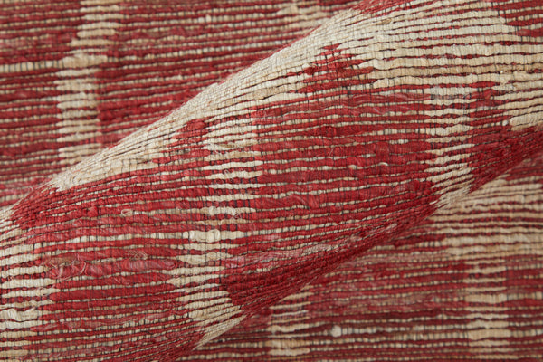 Homeroots 8' X 11' Red And Tan Geometric Hand Woven Area Rug Red Jute 565897