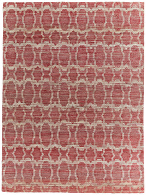 Homeroots 8' X 11' Red And Tan Geometric Hand Woven Area Rug Red Jute 565897