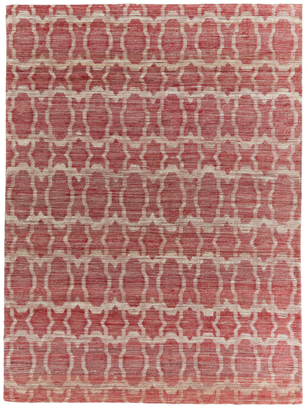 Homeroots 8' X 11' Red And Tan Geometric Hand Woven Area Rug Red Jute 565897