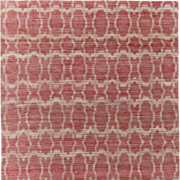 Homeroots 9' X 13' Red And Tan Geometric Hand Woven Area Rug Red Jute 565898