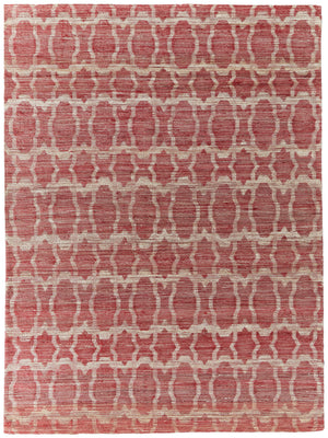 Homeroots 9' X 13' Red And Tan Geometric Hand Woven Area Rug Red Jute 565898