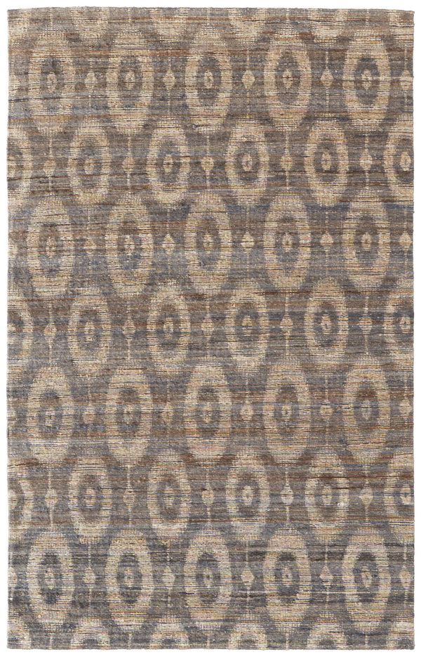 Homeroots 5' X 8' Taupe And Tan Geometric Hand Woven Area Rug Gray Jute 565899