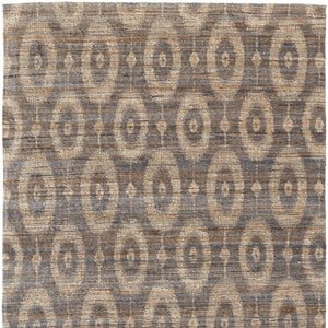 Homeroots 9' X 13' Taupe And Tan Geometric Hand Woven Area Rug Gray Jute 565901
