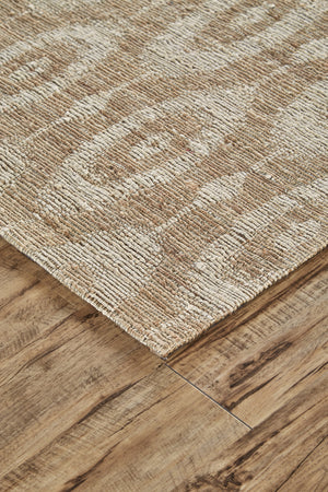Homeroots 5' X 8' Tan And Ivory Geometric Hand Woven Area Rug Gray Jute 565902