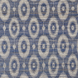 Homeroots 5' X 8' Blue And Tan Geometric Hand Woven Area Rug Blue Jute 565903