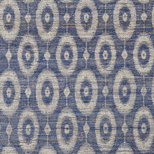 Homeroots 5' X 8' Blue And Tan Geometric Hand Woven Area Rug Blue Jute 565903