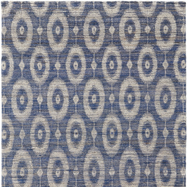 Homeroots 8' X 11' Blue And Tan Geometric Hand Woven Area Rug Blue Jute 565904