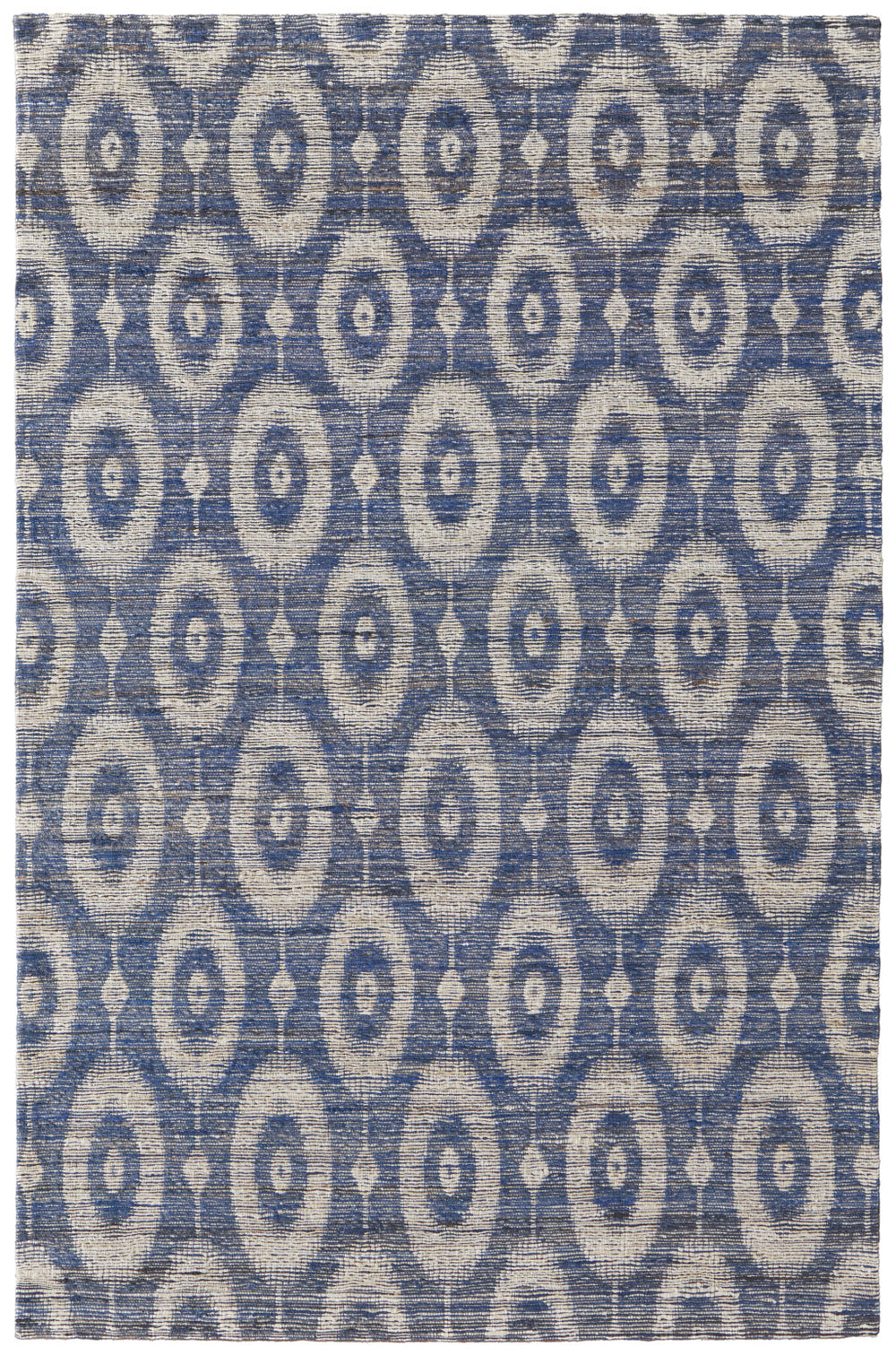 Homeroots 8' X 11' Blue And Tan Geometric Hand Woven Area Rug Blue Jute 565904