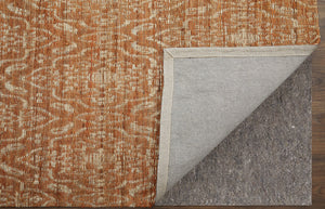 Homeroots 5' X 8' Orange And Tan Geometric Hand Woven Area Rug Orange Jute 565905