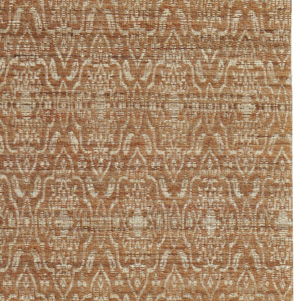 Homeroots 5' X 8' Orange And Tan Geometric Hand Woven Area Rug Orange Jute 565905