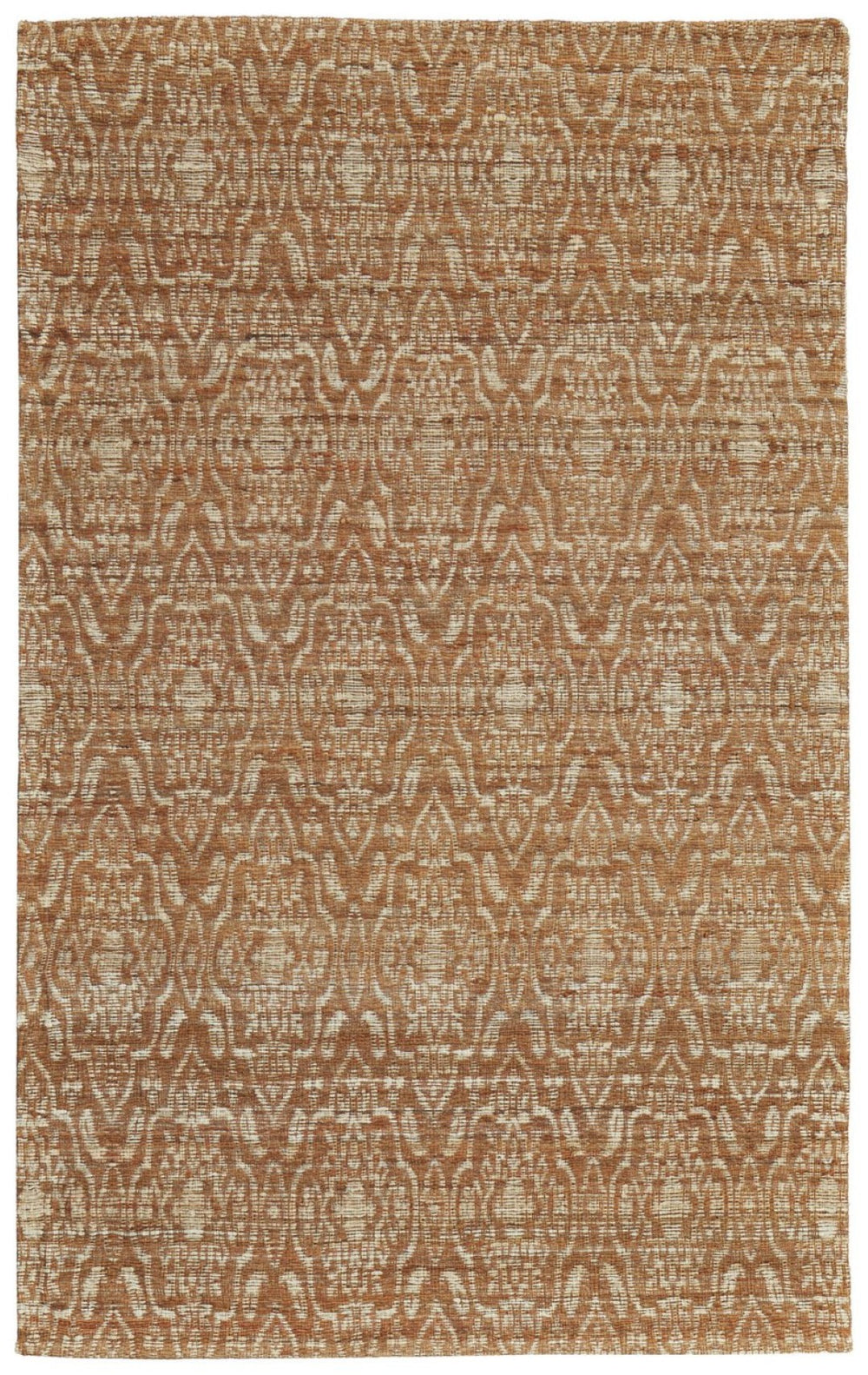 HomeRoots 5' Hand-Woven Orange and Tan Geometric Area Rug - Modern, Reversible Design for Stylish Spaces 5' X 8' 565905