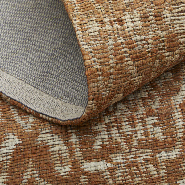 Homeroots 8' X 11' Orange And Tan Geometric Hand Woven Area Rug Orange Jute 565906