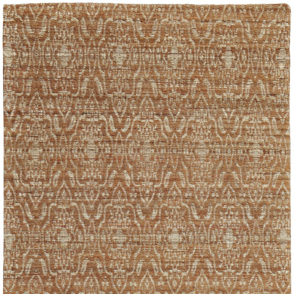 Homeroots 8' X 11' Orange And Tan Geometric Hand Woven Area Rug Orange Jute 565906