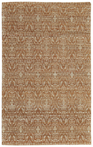 Homeroots 8' X 11' Orange And Tan Geometric Hand Woven Area Rug Orange Jute 565906