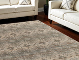 Homeroots 8' X 11' Tan And Gray Geometric Hand Woven Area Rug Gray Jute 565908