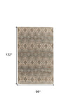 Homeroots 8' X 11' Tan And Gray Geometric Hand Woven Area Rug Gray Jute 565908