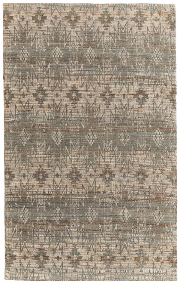 Homeroots 8' X 11' Tan And Gray Geometric Hand Woven Area Rug Gray Jute 565908