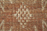 Homeroots 5' X 8' Orange And Tan Geometric Hand Woven Area Rug Orange Jute 565909