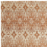 Homeroots 5' X 8' Orange And Tan Geometric Hand Woven Area Rug Orange Jute 565909