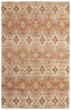 Homeroots 5' X 8' Orange And Tan Geometric Hand Woven Area Rug Orange Jute 565909