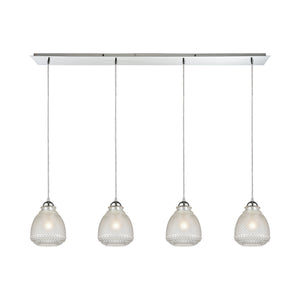 Victoriana 46'' Wide 4-Light Linear Pendant - Polished Chrome with Clear Crosshatched Glass 56590/4LP Elk Lighting