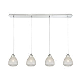 Victoriana 46'' Wide 4-Light Linear Pendant - Polished Chrome with Clear Crosshatched Glass 56590/4LP Elk Lighting