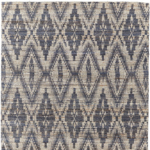 Homeroots 5' X 8' Tan And Gray Geometric Hand Woven Area Rug Gray Jute 565911