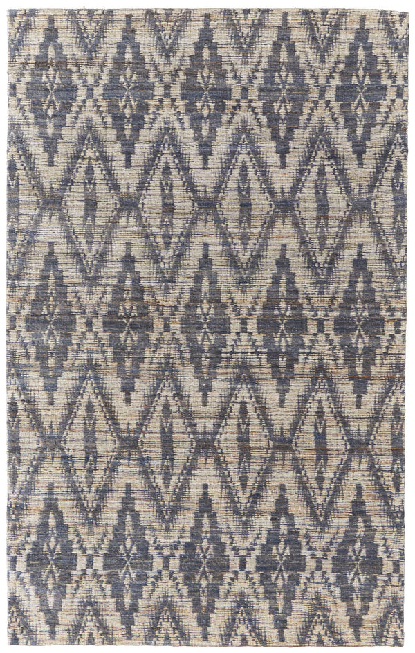 Homeroots 5' X 8' Tan And Gray Geometric Hand Woven Area Rug Gray Jute 565911