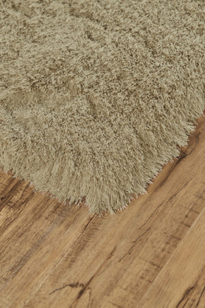 HomeRoots 5' Tan Shag Hand-Tufted Area Rug - Luxurious Soft Texture for Modern & Traditional Home Decor 7' X 10' 565917