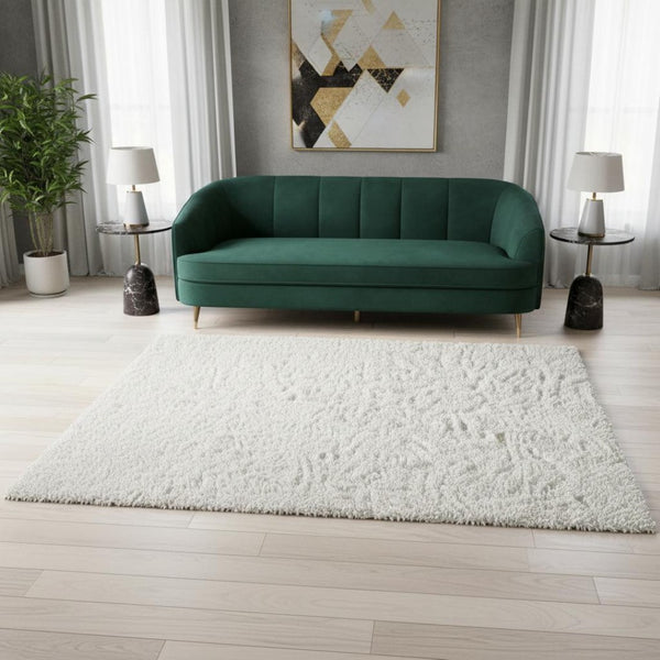 HomeRoots 5' Tan Shag Hand-Tufted Area Rug - Luxurious Soft Texture for Modern & Traditional Home Decor 5' X 8' 565921