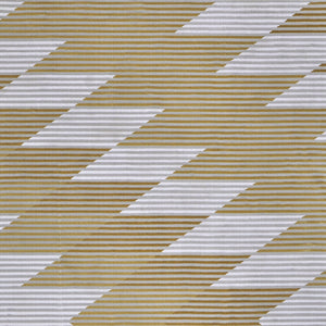Homeroots 7' X 10' White Gray And Gold Geometric Power Loom Area Rug Gold Polypropylene 565928