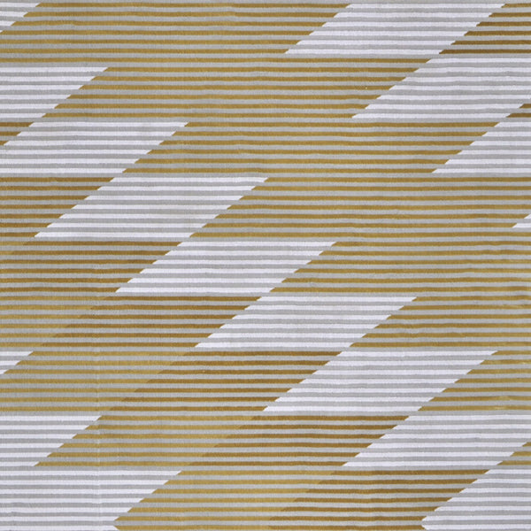 Homeroots 7' X 10' White Gray And Gold Geometric Power Loom Area Rug Gold Polypropylene 565928