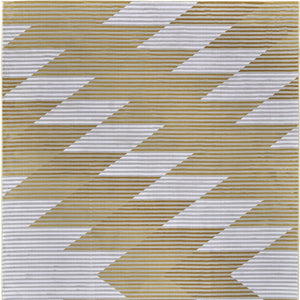Homeroots 7' X 10' White Gray And Gold Geometric Power Loom Area Rug Gold Polypropylene 565928