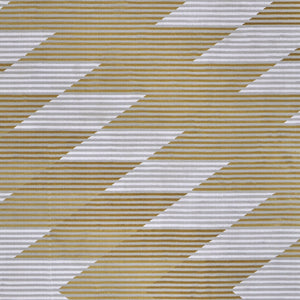 Homeroots 10' X 13' White Gray And Gold Geometric Power Loom Area Rug Gold Polypropylene 565930