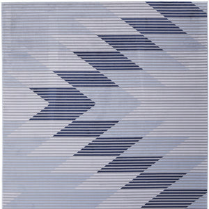 Homeroots 8' X 11' Blue White And Gray Geometric Power Loom Area Rug Blue Polypropylene 565932
