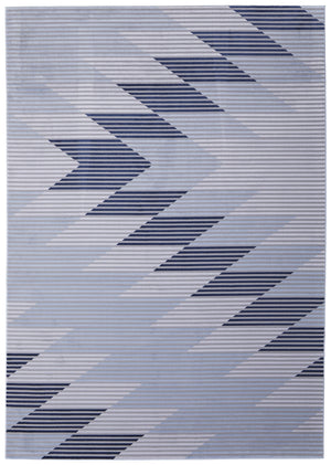 Homeroots 10' X 13' Blue White And Gray Geometric Power Loom Area Rug Blue Polypropylene 565933