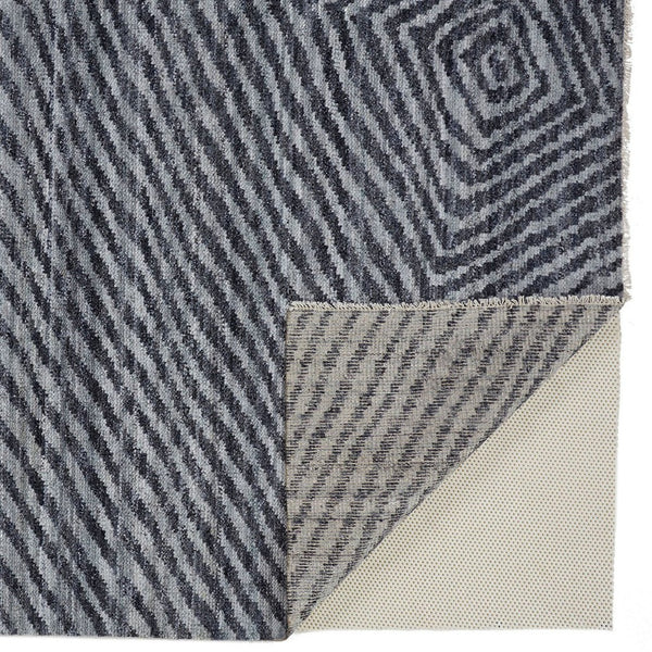 HomeRoots 5' Gray Wool Hand-Knotted Area Rug – Modern Abstract Design, Durable, Stain-Resistant & Unique Texture 565943
