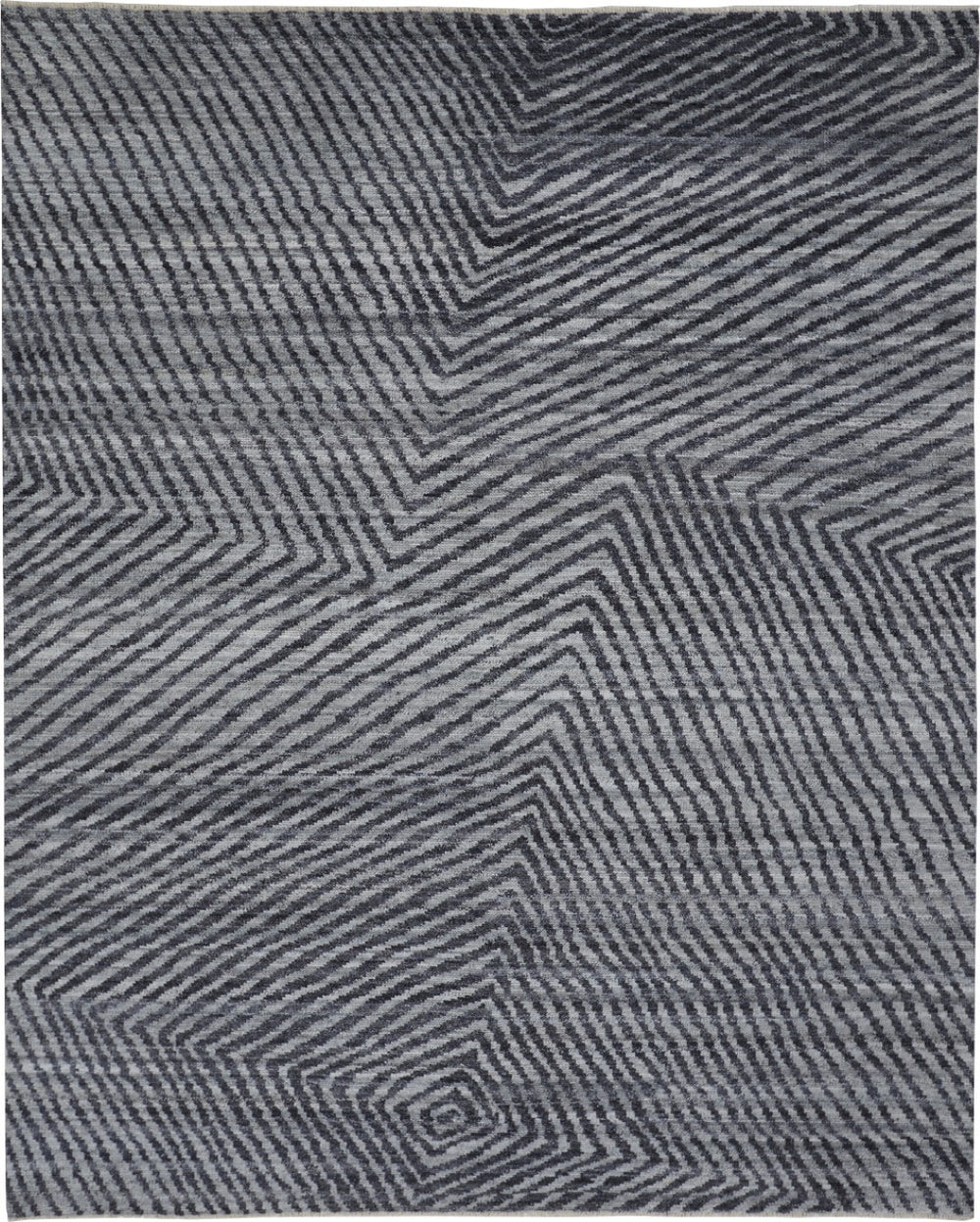 HomeRoots 10' Gray Wool Abstract Hand-Knotted Area Rug - Contemporary Design, Durable, Stain-Resistant, Soft Feel 565945