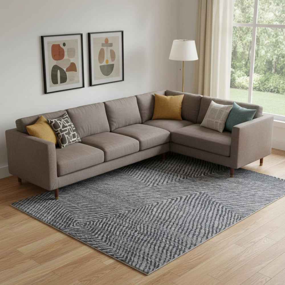 HomeRoots 10' Gray Wool Abstract Hand-Knotted Area Rug - Contemporary Design, Durable, Stain-Resistant, Soft Feel 565945