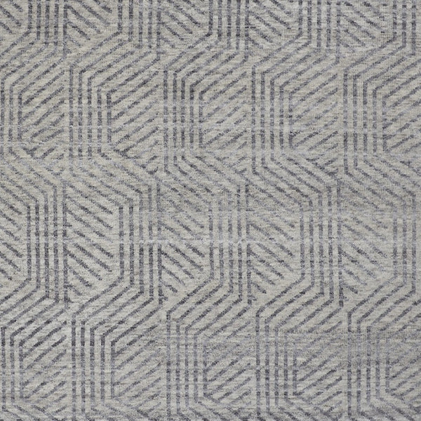 HomeRoots 5' Geometric Hand-Knotted Wool Area Rug - Stylish Tan and Gray Design for Modern Living Spaces 5' X 8' 565946